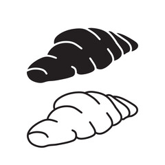 simple croissant icon. minimalist vector format. logos, stickers, merchandise, and user interface elements