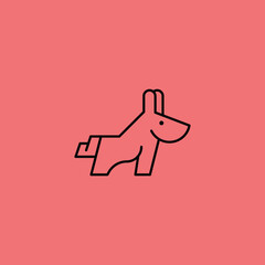 Monoline dog pet logo design template