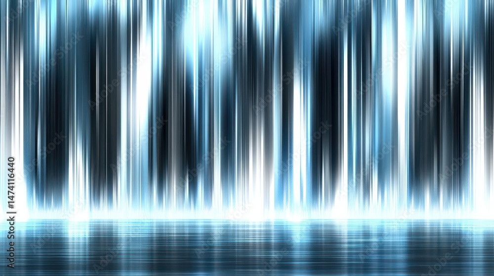 Poster abstract blue water flow with soft lighting creating a serene and tranquil atmosphere for relaxation