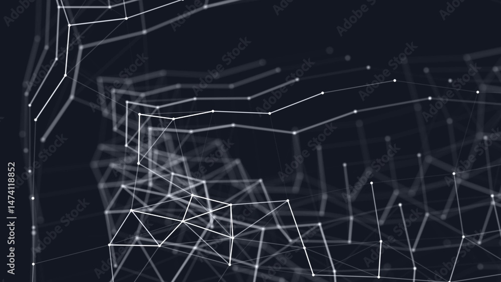 Aufkleber Technologic background. Network connection structure. Abstract geometric shapes. 3d