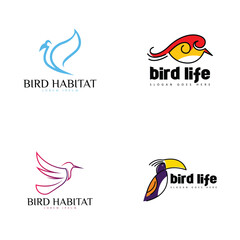 Bird log odesign template in set