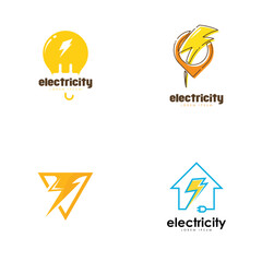 Electicity logo design template in set