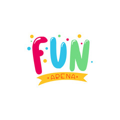 Fototapeta premium Colorful fun logo design for kids playground template
