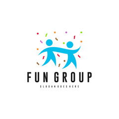 Colorful fun logo design for kids playground template