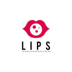 Lips colorful logo design template