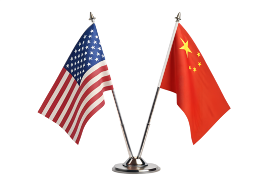 flag meeting USA and China