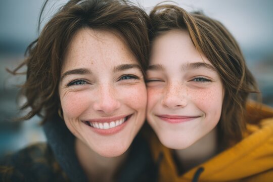 A Latin mother shares a heartwarming moment with her child during the winter holidays, embodying the concept of family and love