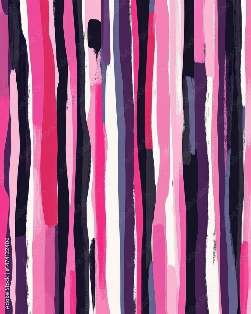 Poster abstract vertical brushstrokes in pinks purples and black creating a modern artistic background or t
