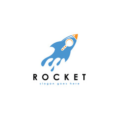 Rocket space logo design template