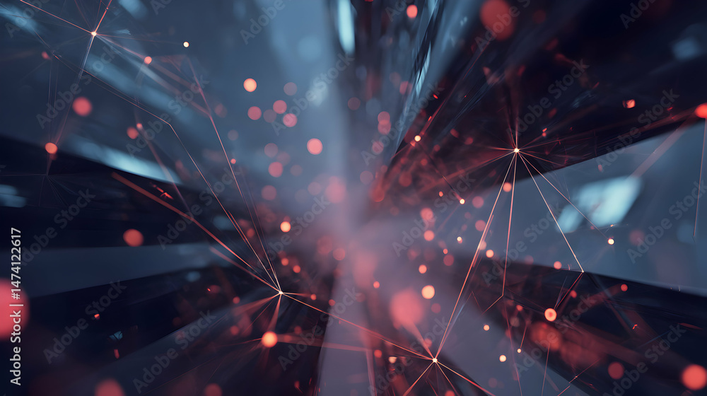 Aufkleber abstract technology background showcasing a network of connections and data transfer