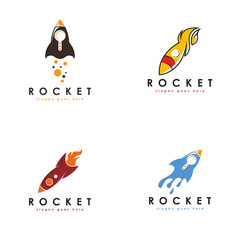 Rocket space logo design template