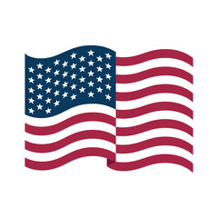 Fototapeta premium Waving USA Flag Vector, Patriotic American Flag Illustration for Independence Day and other National Holidays