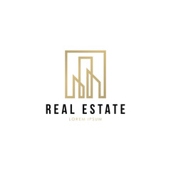 Real estate building logo design template
