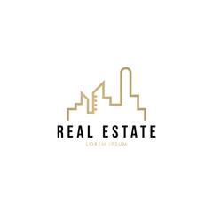 Real estate building logo design template