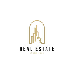 Real estate building logo design template