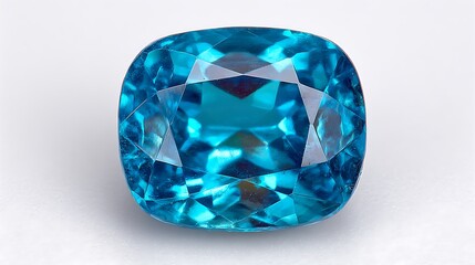 Fototapeta premium Dazzling Blue Topaz Gemstone with Cushion Cut, and Jewelry.