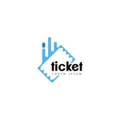 Ticket logo design template vector