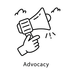 Advocacy Vector Outline Style Icon. Eps 10 File 