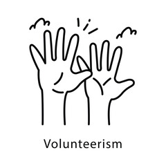 Volunteerism Vector Outline Style Icon. Eps 10 File 