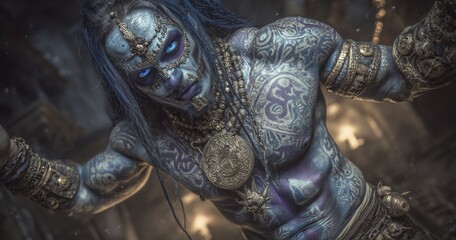 In the image, a young woman is shown with the characteristics of a humanoid and extraterrestrial alien