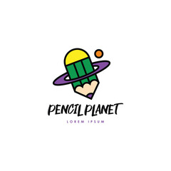 Space planet logo design template