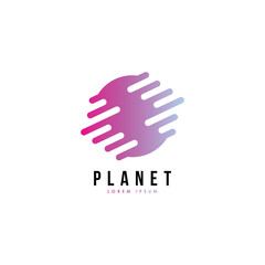 Space planet logo design template