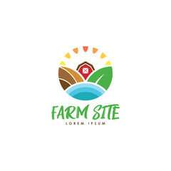 Farm agricultural logo design template