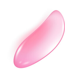 Pink water drop. Jelly collagen and serum liquid gel texture. Cosmetic oil for beauty and skincare with moisture effect. Splash and drip top view
