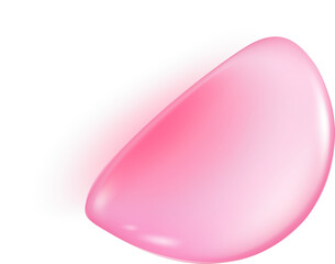 Pink water drop. Jelly collagen and serum liquid gel texture. Cosmetic oil for beauty and skincare with moisture effect. Splash and drip top view