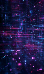 Digital data stream visualization with a futuristic glowing network design concept