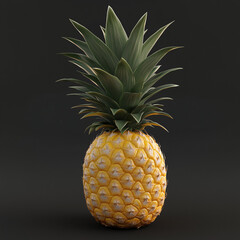 pineapple on black background