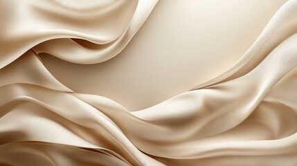 Obraz premium Elegant cream silk drapes in soft folds