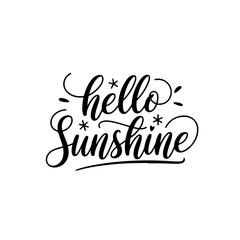 Hello sunshine. Summer Vector Design Isolated on White Background