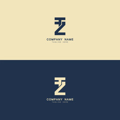 TZ or ZT letter initial logo, bold and simple logo with unique shape.