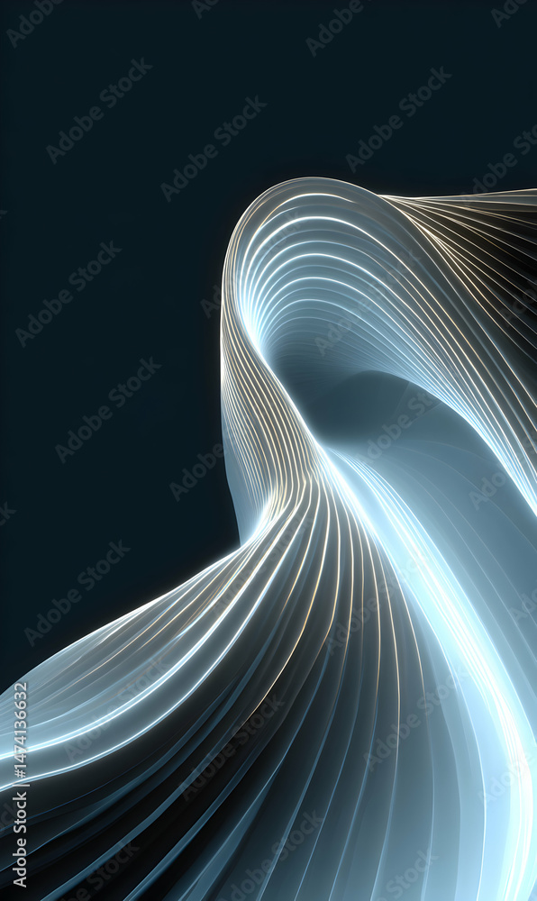 Poster a mesmerizing dance of light and shadow unfolds in this abstract display of luminous lines