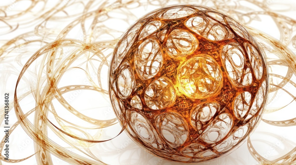 Poster abstract sphere within intricate design