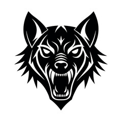 Obraz premium Minimalist Fierce hyena logo vector illustration.