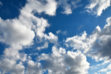 Clouds in the sky on a sunny day