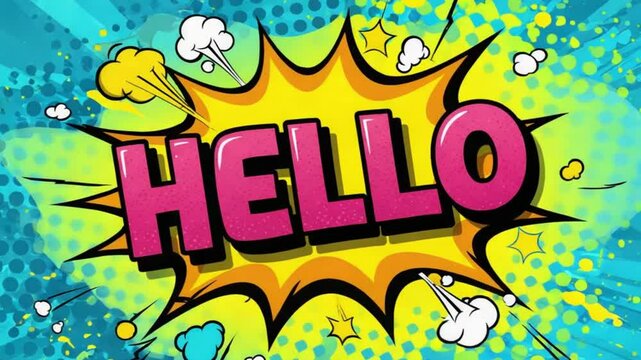 3D colorful text 'HELLO' on a bright, glossy white floor with a soft pastel gradient background &mdash; cheerful and welcoming atmosphere
