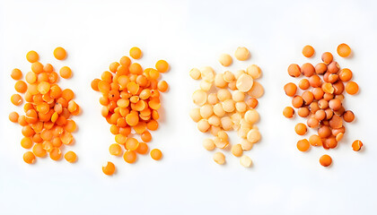 Fototapeta premium Different types of lentils isolated on white