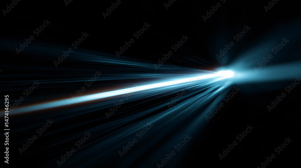 Poster dark futuristic light beam emanating from a device.