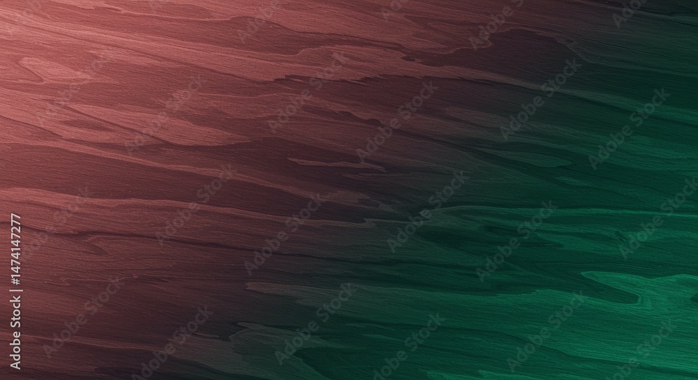Poster A green and red background with a pattern of brush strokes