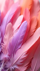 Naklejka premium A soft pink feather with a fluffy texture creates a light and colorful plume pattern