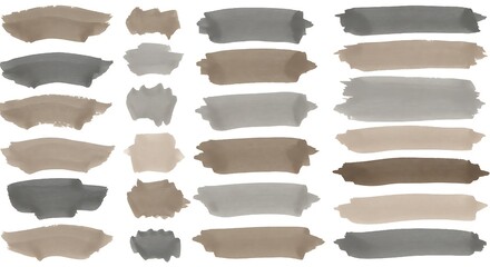 Textured Expressions: Hand-Painted Gouache Strokes in Earthy Neutrals