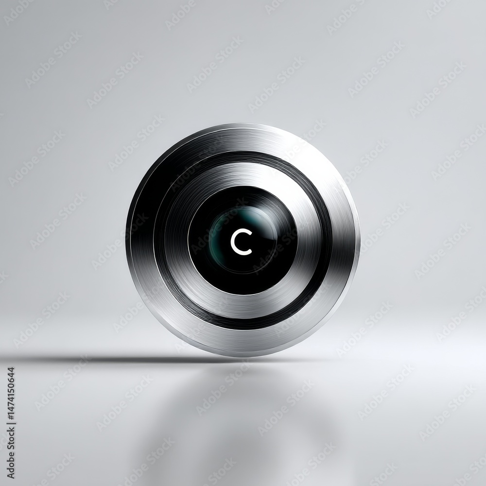 Poster Abstract Metallic Circle with a 