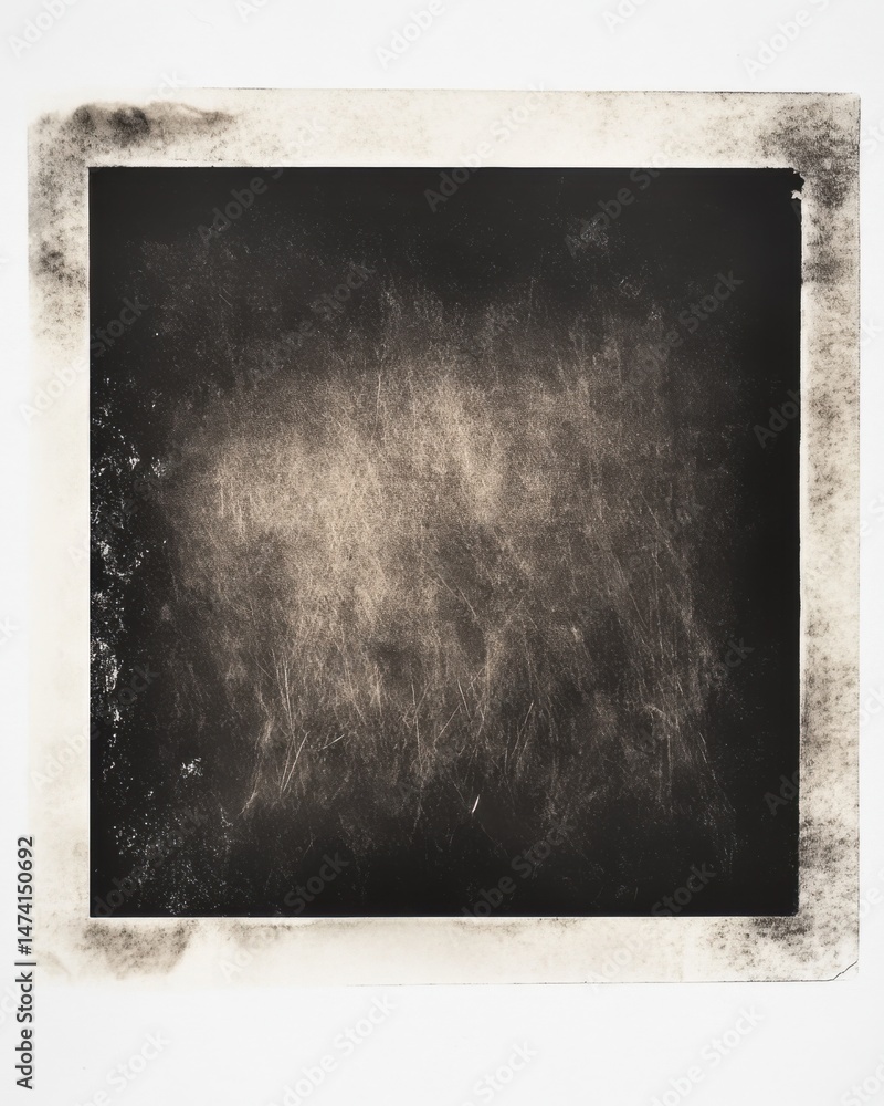Poster abstract square art print in black and white; close-up of textured paper with dark tones and subtle 