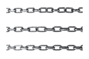  Set of  Sleek silver chain, no background, transparent