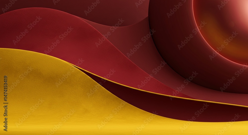 Aufkleber a red and yellow background with a red and yellow wave