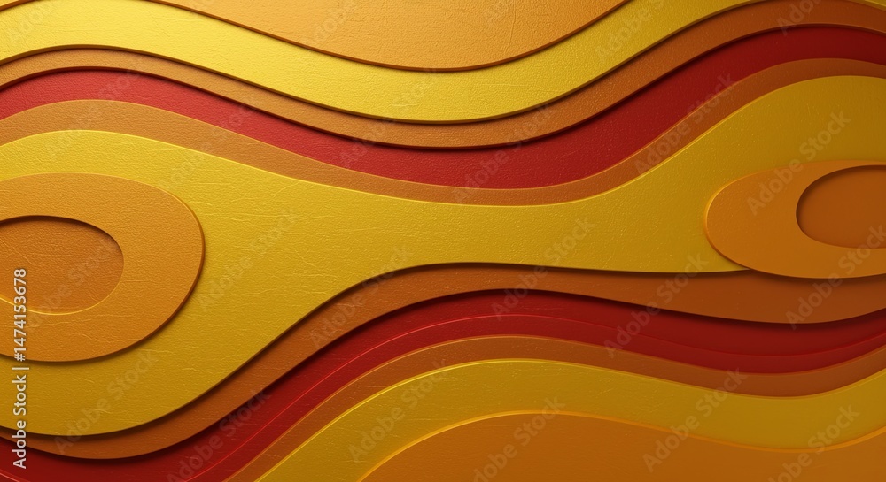 Aufkleber A gold and red striped background with a gold and red pattern