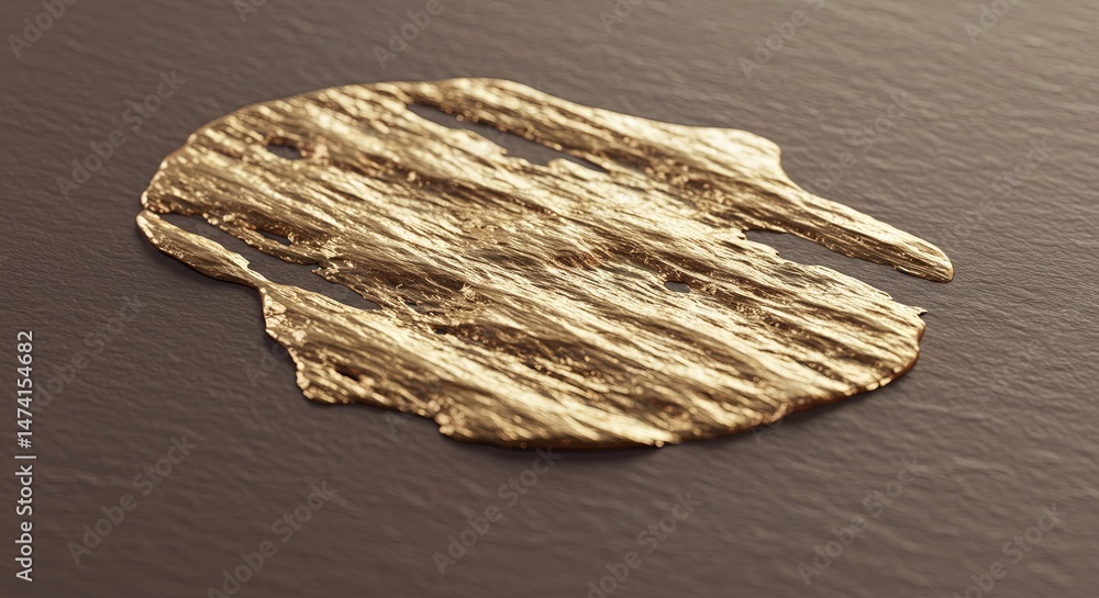 Poster a gold colored blob on a dark surface